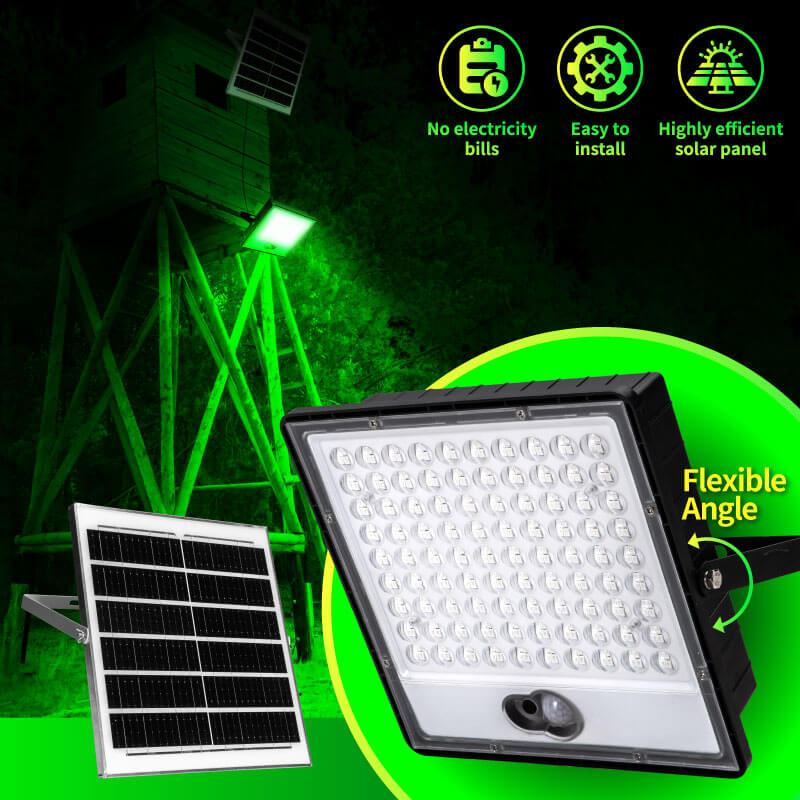 Solar Green Floodlight for Night Hunting