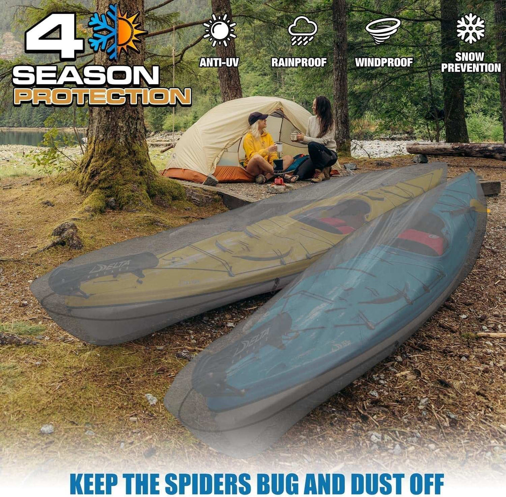 600D Kayak Cover: Upgraded Zipper Closure Waterproof Canoe Outdoor Storage Bag