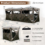 2-6 Person Side-by-Side Hunting Blinds Double One-way See-through Ground Blinds