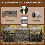 2-6 Person Side-by-Side Hunting Blinds Double One-way See-through Ground Blinds