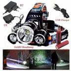 3 LED XM-L T6 Waterproof Headlamp LED Torch Flashlight