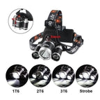 3 LED XM-L T6 Waterproof Headlamp LED Torch Flashlight