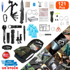 121Pcs Survival Kits Professional Emergency Survival Gear Tactical First Aid Kit Supplies for Outdoor Adventure Camping Hiking Hunting