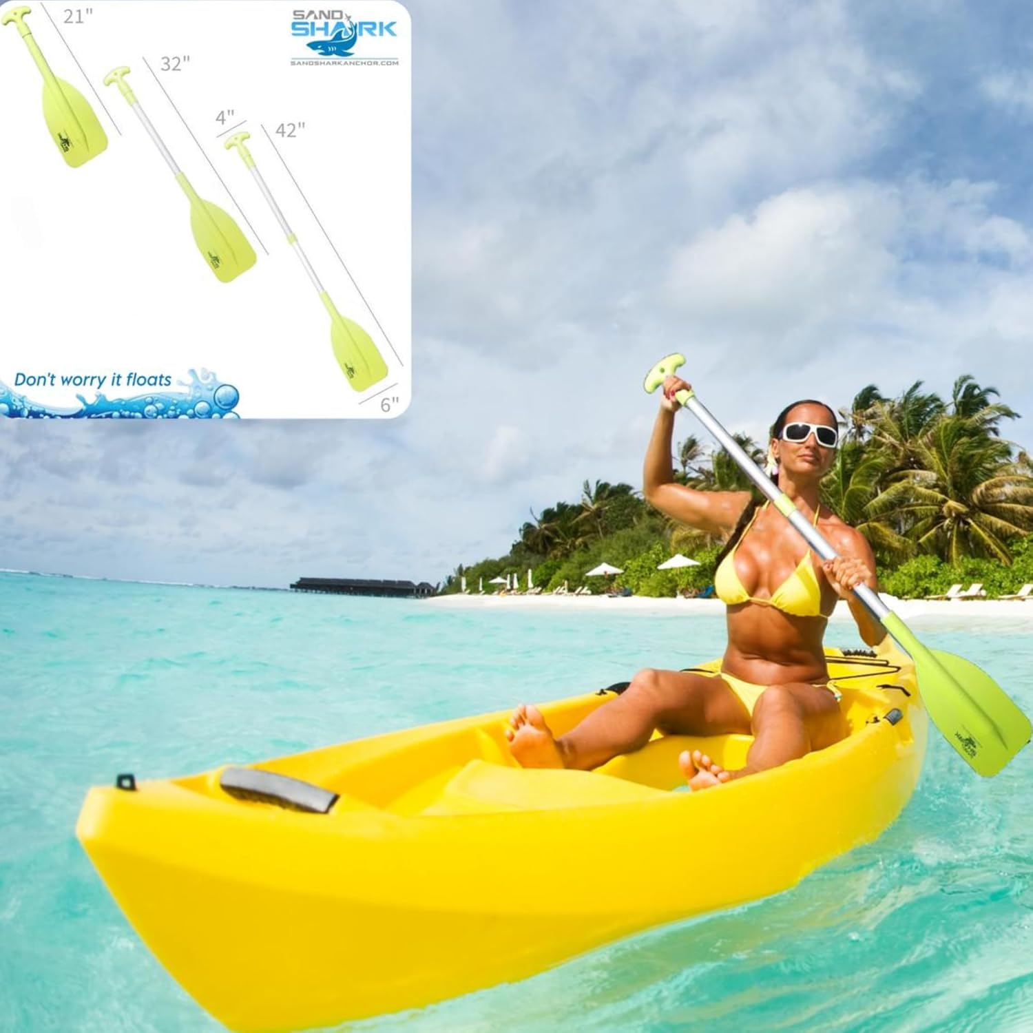 Premium Telescoping Emergency Boat Paddle- 22''-42''