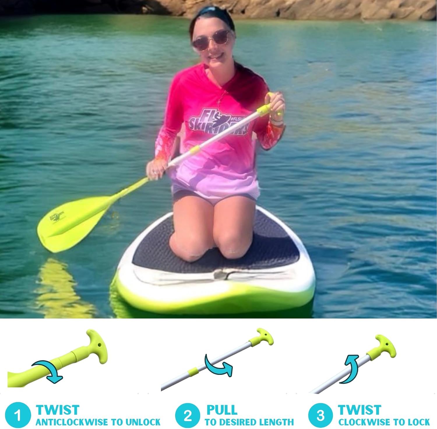 Premium Telescoping Emergency Boat Paddle- 22''-42''