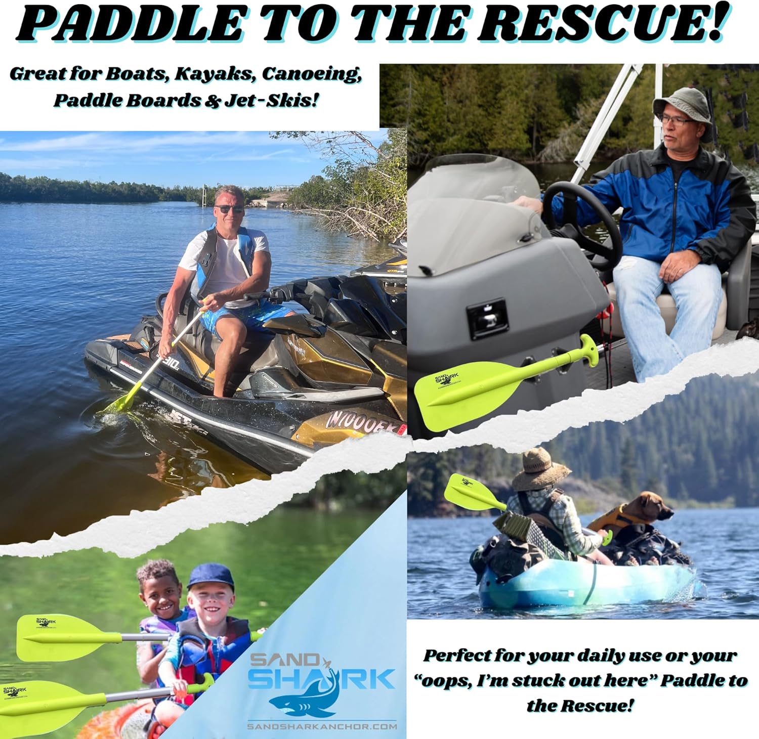 Premium Telescoping Emergency Boat Paddle- 22''-42''