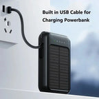 Mini solar power bank comes with a 20000mAh
