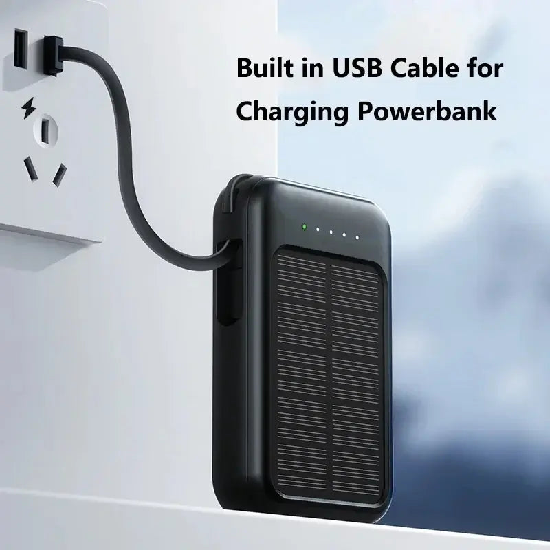 Mini solar power bank comes with a 20000mAh