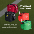 Ball Tote & Cart - Portable Teaching Cart with Black Ball Tote Bag for Tennis and Pickleball Pros