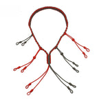 Hunting Decoy Rope Hunting Duck Call Lanyard Cord Hunter Game Whistle Lanyard Hunting Decoy Rope with 12 Adjustable Loops Rings