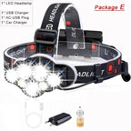 High Lumen Ultra Bright Powerful Rechargeable LED Headlamp  USB Head Lamp 7 LED Headlight Head Flashlight Waterproof Flashlight Head Torch For Outdoor Camping Cycling Running Fishing