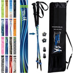 Official Casual Trek Hiking & Walking Poles - Hiking/Trekking Grip w-flip locks, detachable feet and travel bag - pair - For Heights up to 6’2”